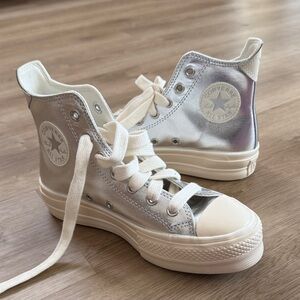 Never worn silver converse